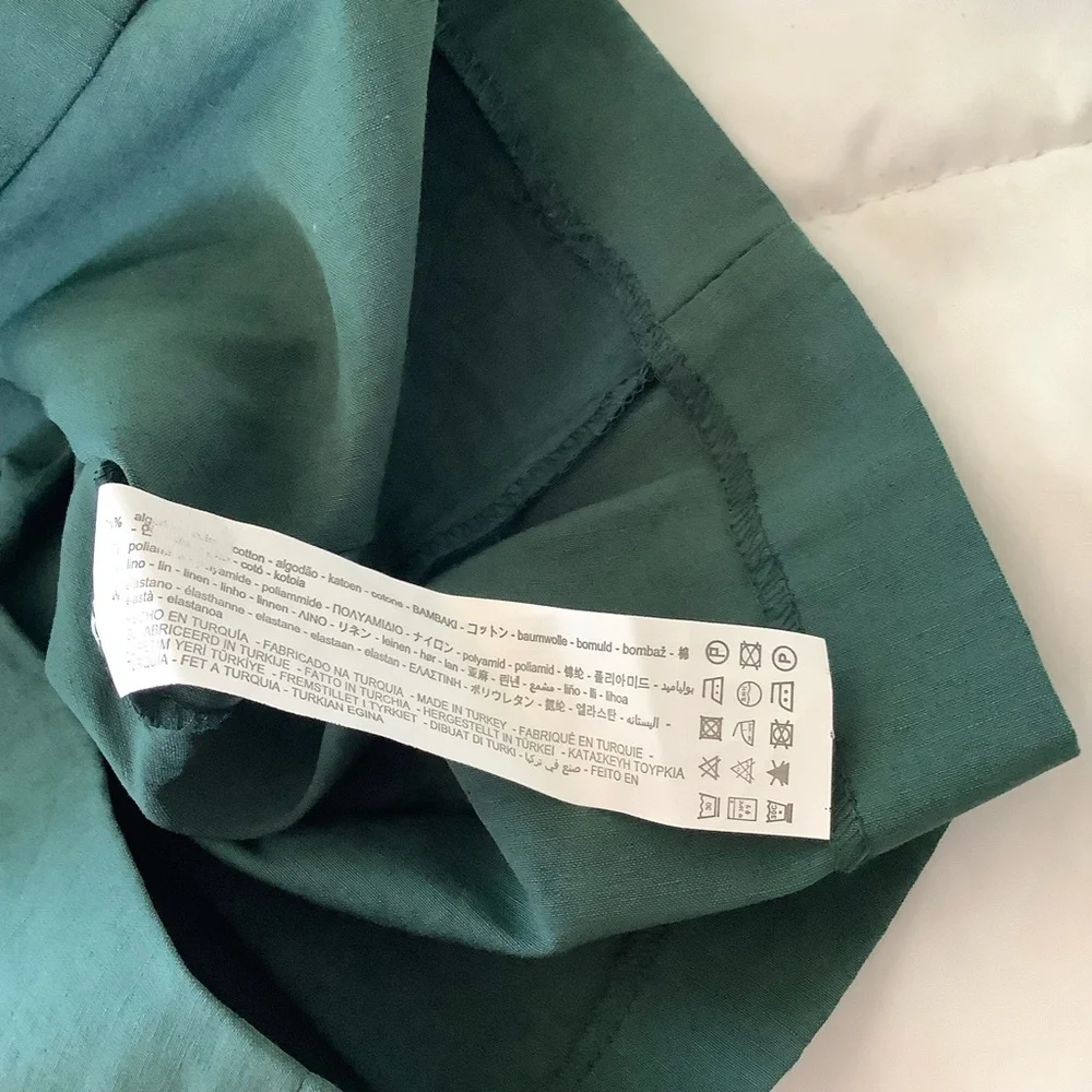 NWT ZARA  Ruched Mini Bodycon Dress Size Small Green - Picture 9 of 11